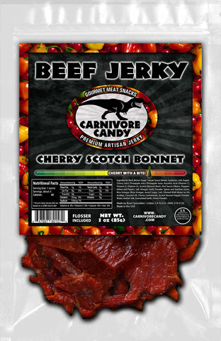 Carnivore Candy Cherry Scotch Beef Jerky - (1) 3 oz pack