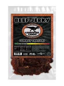 Carnivore Candy Cowboy Teriyaki Beef Jerky - (1) 3 oz pack