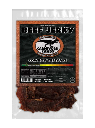 Carnivore Candy Cowboy Teriyaki Beef Jerky - (1) 3 oz pack
