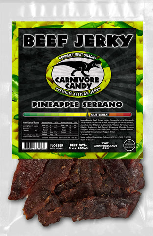 Carnivore Candy Pineapple Serrano Beef Jerky - (1) 3 oz pack