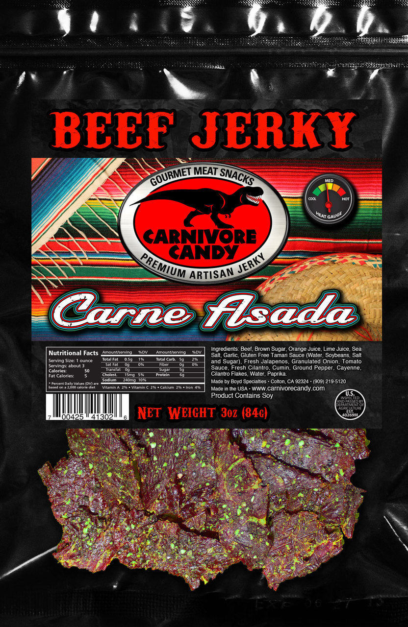 CARNIVORE CANDY - CARNE ASADA BEEF JERKY