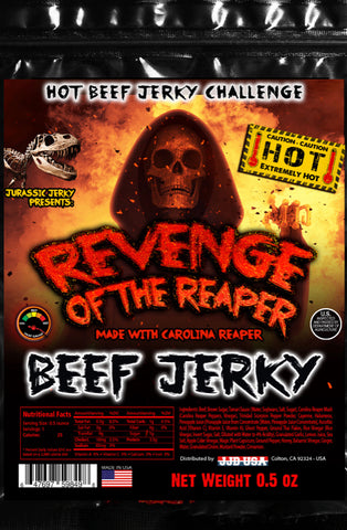 Revenge of the Reaper Jurassic Jerky’s HOTTEST Beef Jerky Hot Food Challenge!