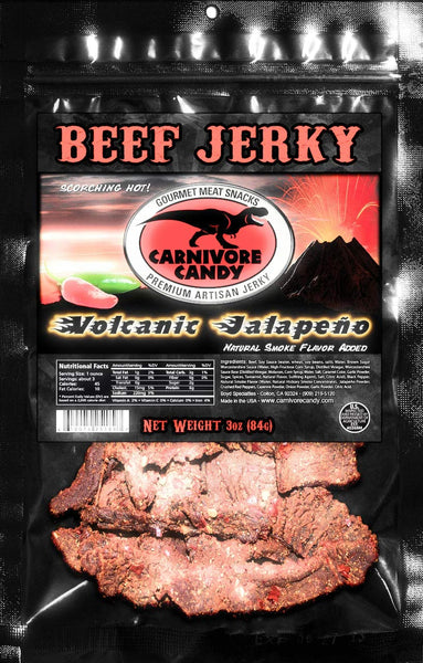 HEAT Variety 3 pk “Creeping Ghost” Carolina Reaper - Volcanic Jalapeño & Mango Habanero Beef Jerky Three -3oz Bags