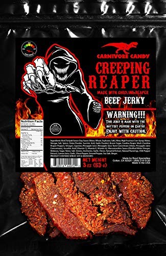 HEAT Variety 3 pk “Creeping Ghost” Carolina Reaper - Volcanic Jalapeño & Mango Habanero Beef Jerky Three -3oz Bags