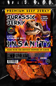JURASSIC JERKY “INSANITY” HOT Beef Jerky